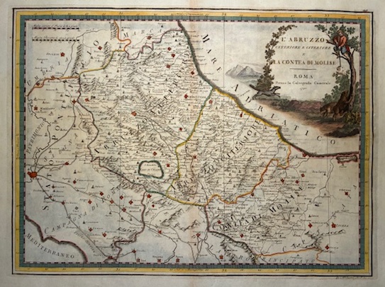 Cassini Giovanni Maria (1745-1824) L'Abruzzo ulteriore e citeriore e la Contea di Molise 1790 Roma 